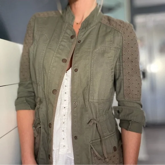 Military Jacket with Eyelet detail small - Picture 2 of 13